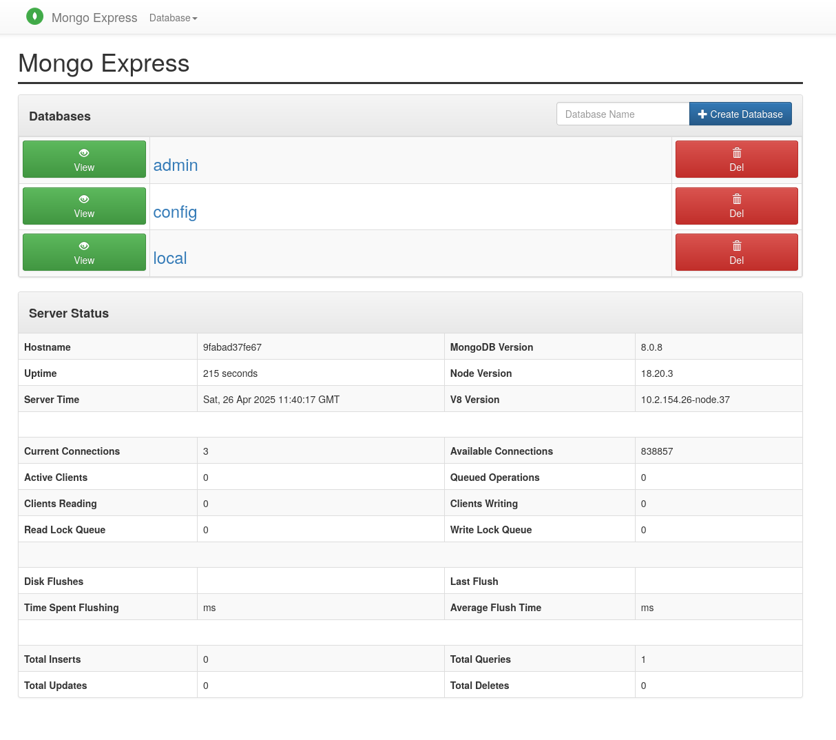 MongoDB express