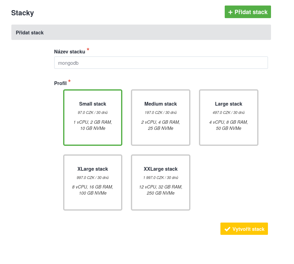MongoDB new stack